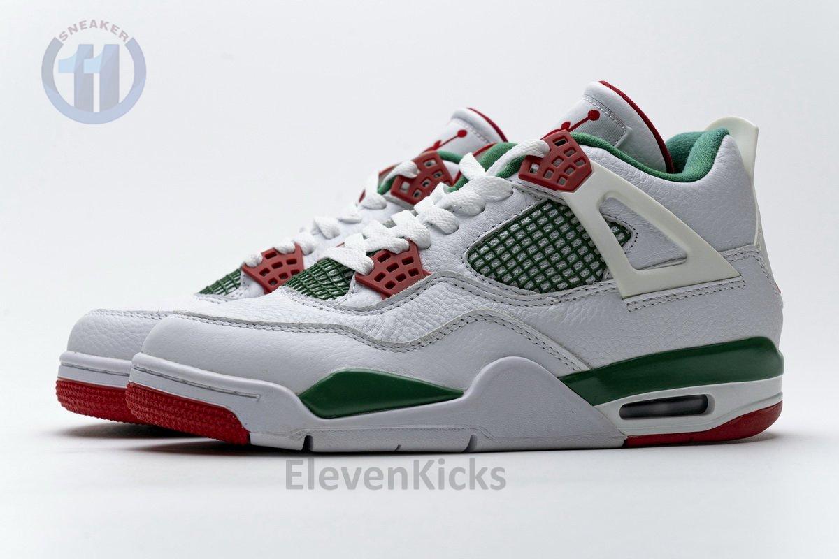 AQ3816-063 Air Jordan 4 Retro White Green Red