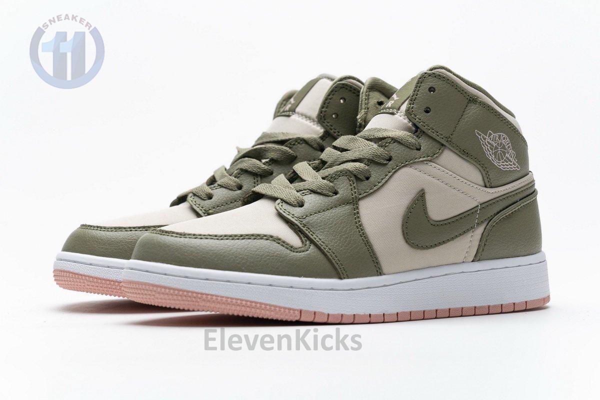 555112-225 Air Jordan 1 Mid GS Trooper Bleached Coral