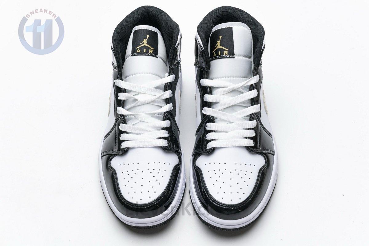 852542-007 Air Jordan 1 Mid Gold Patent Leather