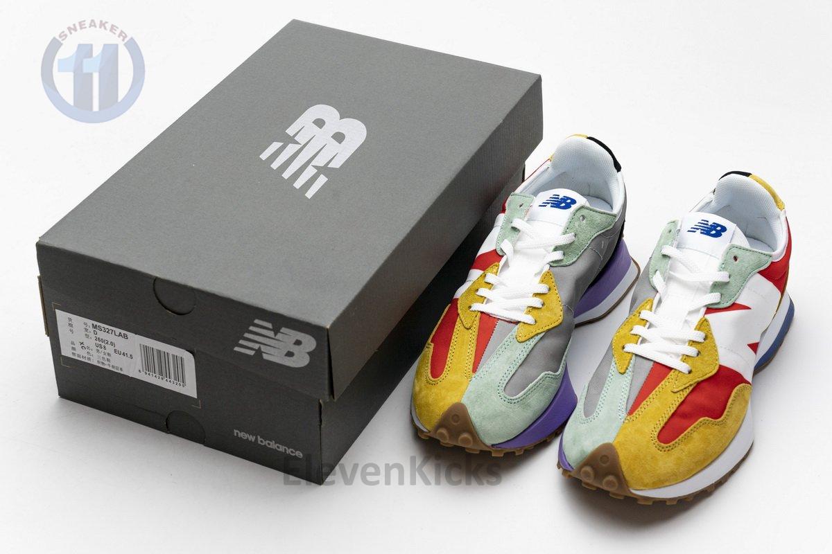NB327LAB New Balance White Red Yellow