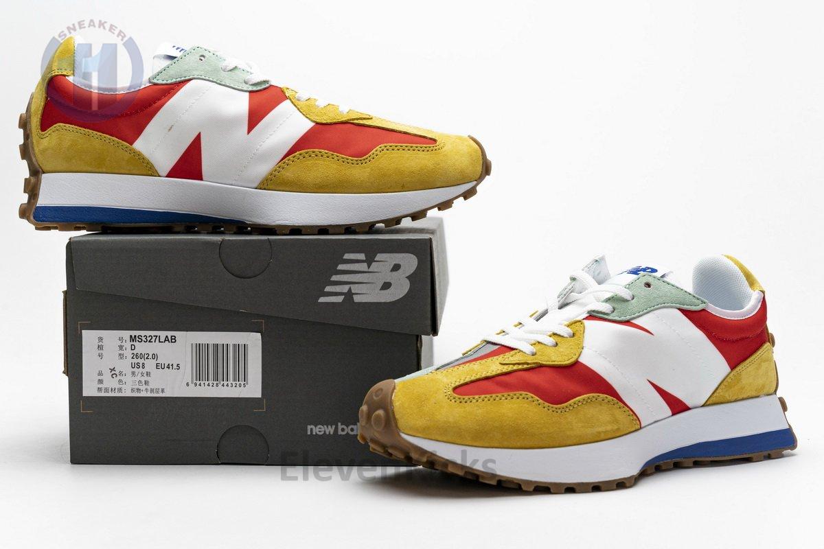 NB327LAB New Balance White Red Yellow