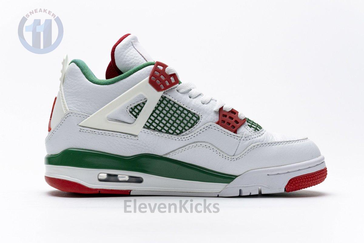 AQ3816-063 Air Jordan 4 Retro White Green Red
