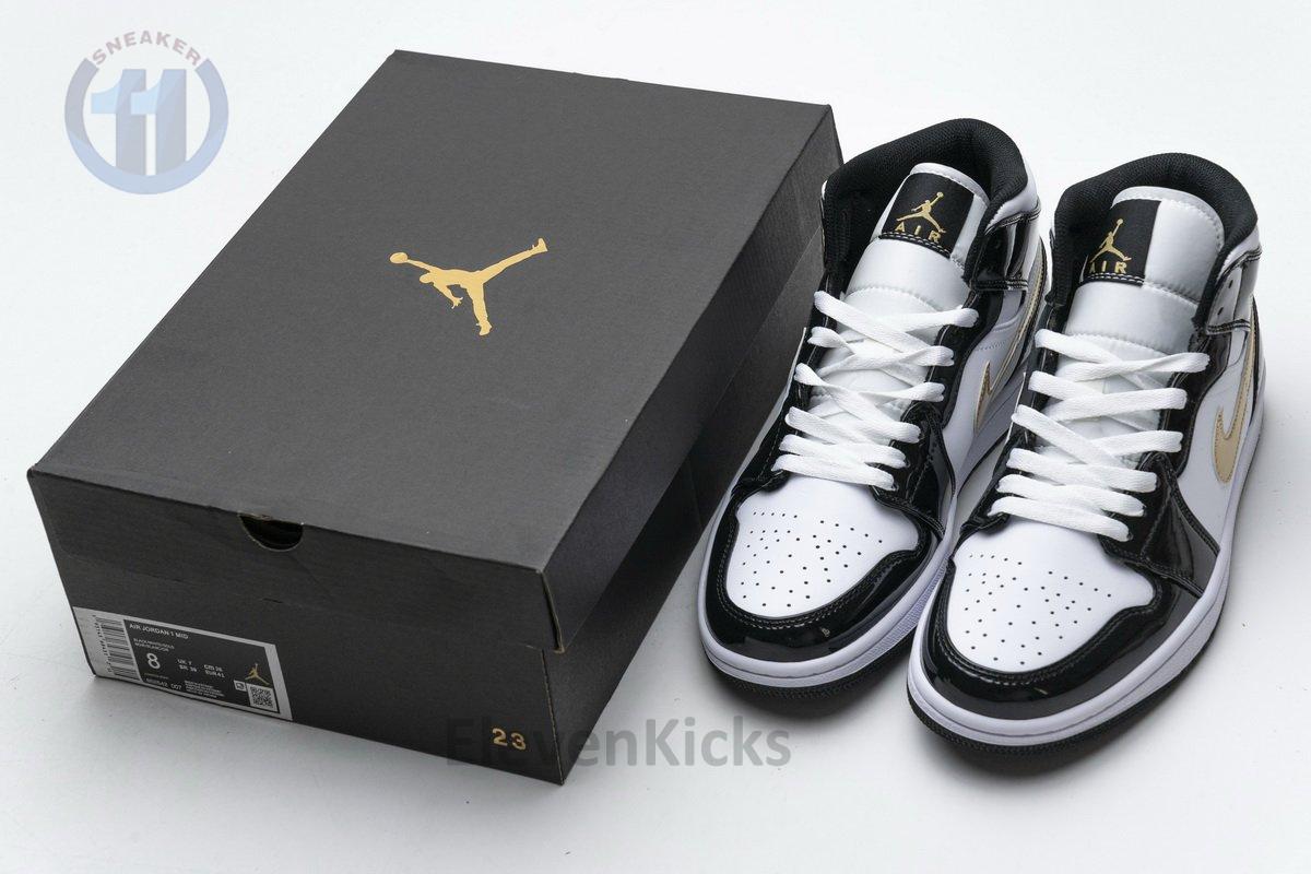 852542-007 Air Jordan 1 Mid Gold Patent Leather