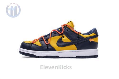 CT0856-700 OFF WHITEx Nike Dunk SB Low White Michigan