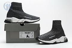 Ba*len*cia*ga speed clear sole sneaker black silver