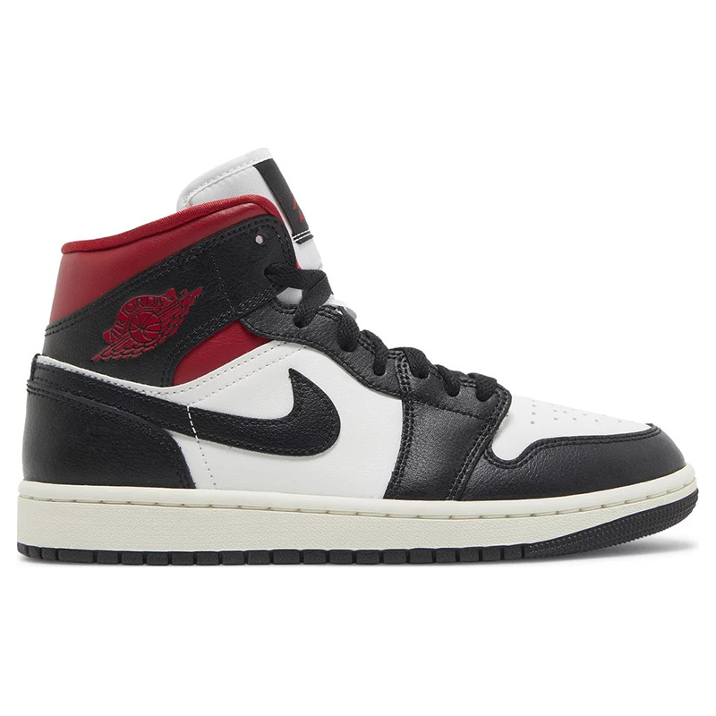 Wmns Air Jordan 1 Mid ‘Black Sail Gym Red’